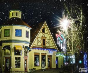 Puzzle de Calle con luces navideñas