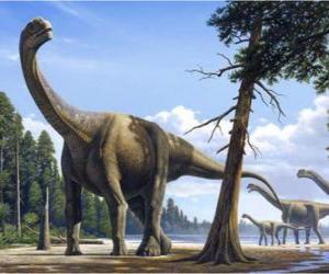 Puzzle de Camarasaurus en el paisaje