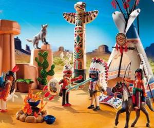 Puzzle de Campamento indio Playmobil