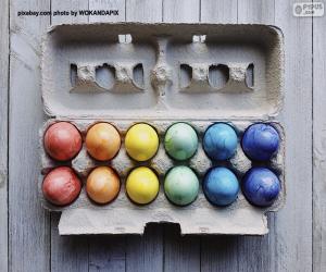 Puzzle de Cartón huevos de Pascua