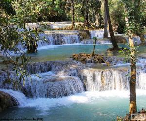 Puzzle de Cataratas Kuang Si, Laos