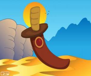 Puzzle de Cimitarra, una espada con una hoja curva