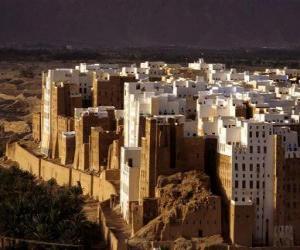 Puzzle de Ciudad vieja amurallada de Shibam, Yemen.