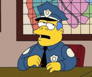 Puzzle de Clancy Wiggum o Clancy Gorgory - Jefe Wiggum o jefe Gorgory en su despacho