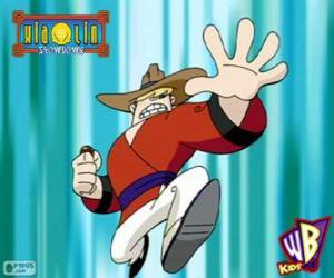 Puzzle de Clay Bailey, el guerrero Xiaolin del Dragón de Tierra, un cowboy de Texas