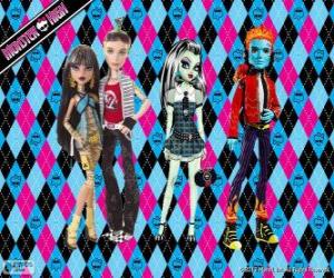 Puzzle de Cleo de Nile, Deuce Gorgon, Frankie Stein y Holt Hyde