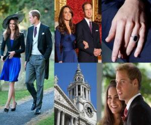 Puzzle de Compromiso del Príncipe Guillermo de Inglaterra con Catherine Middleton