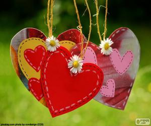 Puzzle de Corazones colgados