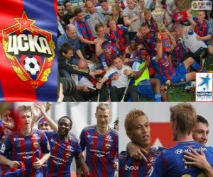 Puzzle de CSKA Moscú, campeón de la liga rusa de fútbol, Liga Premier 2012-2013