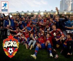 Puzzle de CSKA Moscú, campeón de la Liga Premier 2013-2014, la liga rusa de fútbol
