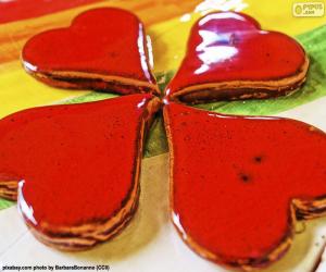 Puzzle de Cuarto corazones rojos
