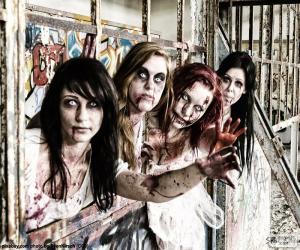 Puzzle de Cuatro zombies de Halloween