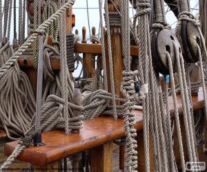 Puzzle de Cuerdas y poleas de barco