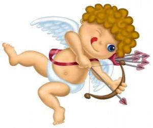 Puzzle de Cupido disparando una flecha con el arco