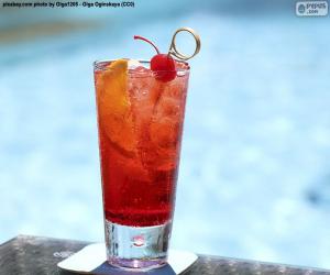 Puzzle de Cóctel junto a la piscina