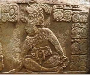 Puzzle de Dibujos mayas esculpidos en una piedra