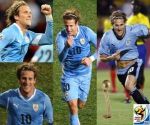 Puzzle de Diego Forlán, mejor Jugador (El Balón de Oro) de la Copa del Mundo de fútbol de Sudáfrica 2010