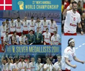 Puzzle de Dinamarca medalla de Plata en el Mundial de Balonmano 2011