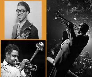 Puzzle de Dizzy Gillespie (1917 - 1993) trompetista, cantante y compositor estadounidense de jazz