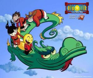 Puzzle de Dojo Kanojo Cho, el dragón de los guerreros Xiaolin puede cambiar su forma