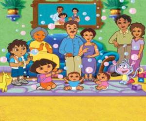 Puzzle de Dora junto a su familia y amigos
