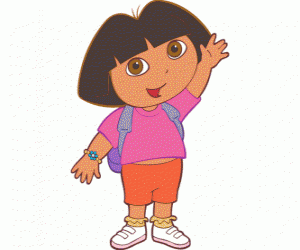 Puzzle de Dora, la exploradora, con una camiseta rosa
