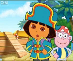 Puzzle de Dora la exploradora, la capitana pirata