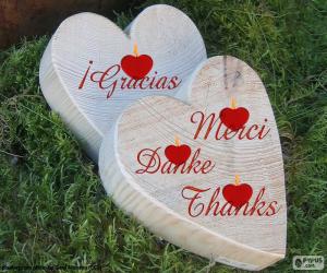 Puzzle de Dos corazones de madera