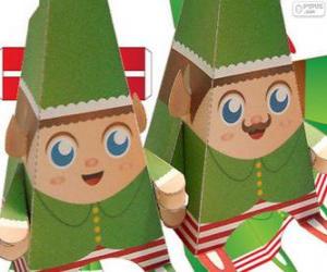 Puzzle de Duendes de Navidad de papel