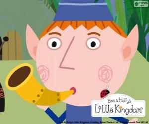 Puzzle de El duende Ben, Ben el elfo con la trompeta de cuerno