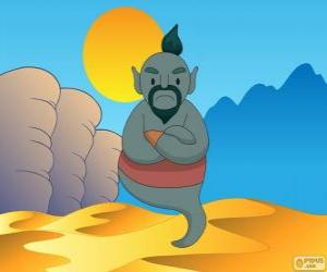 Puzzle de El genio de la lámpara que ayuda a Aladino