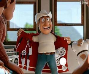 Puzzle de El guía peruano Freddy parece una tienda andante con el abrigo multiusos