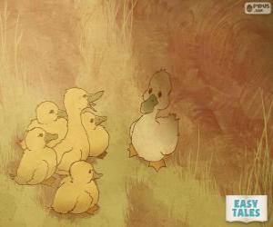 Puzzle de El patito feo se siente diferente a sus hermanitos