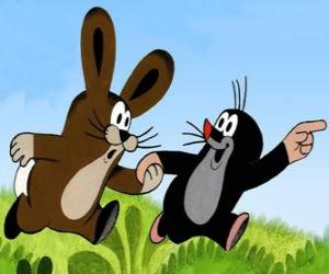 Puzzle de El pequeño topo Krtek y la pequeña liebre