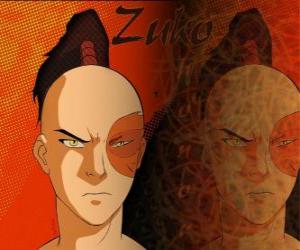 Puzzle de El príncipe Zuko está exiliado de la Nación del Fuego y quiere capturar al Avatar Aang para restablecer su honor
