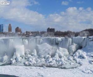 Puzzle de El vórtice polar congela las cataratas del Niágara