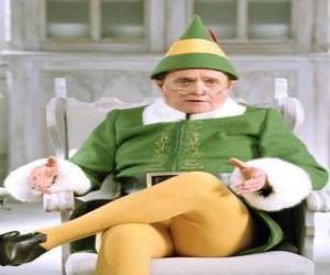 Puzzle de Elfo navideño con las orejas puntiagudas y el sombrero puntiagudo