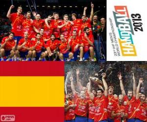 Puzzle de España medalla de Oro en el Mundial de Balonmano 2013