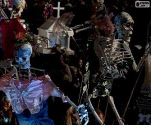 Puzzle de Esqueletos de Halloween