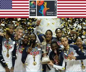 Puzzle de Estados Unidos de América, campeón de la Copa del Mundo de Baloncesto FIBA 2014