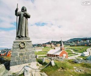 Puzzle de Estatua de Hans Egede, Nuuk, Groenlandia