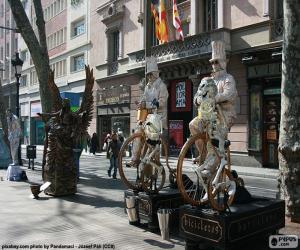 Puzzle de Estatuas humanas, Barcelona