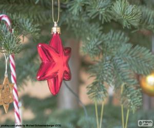 Puzzle de Estrella roja de Navidad