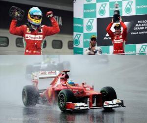 Puzzle de Fernando Alonso celebra su victoria en el Gran Premio de Malasia (2012)