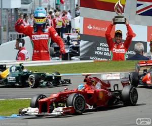 Puzzle de Fernando Alonso celebra su victoria en el Gran Premio de Alemania 2012