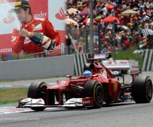 Puzzle de Fernando Alonso - Ferrari - Gran Premio de España (2012) (2º Clasificado)