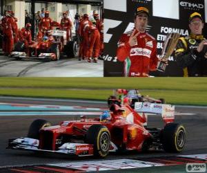 Puzzle de Fernando Alonso - Ferrari - Gran Premio de Abu Dhabi 2012, 2º Clasificado