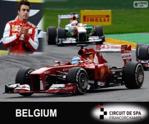 Puzzle de Fernando Alonso - Ferrari - Gran Premio de Belgica 2013, 2º Clasificado