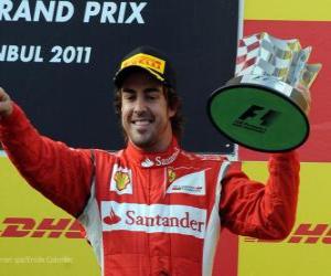 Puzzle de Fernando Alonso - Ferrari - Istanbul, Gran Premio de Turquia (2011) (3er Clasificado)