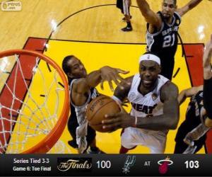 Puzzle de Finales NBA 2013, 6º Partido, San Antonio Spurs 100 - Miami Heat 103